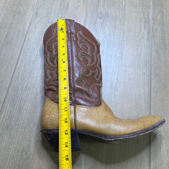 Nocona USA Cowboy‎ Boots Mens 11 C Brown Tan Western Leather Vintage main image 5